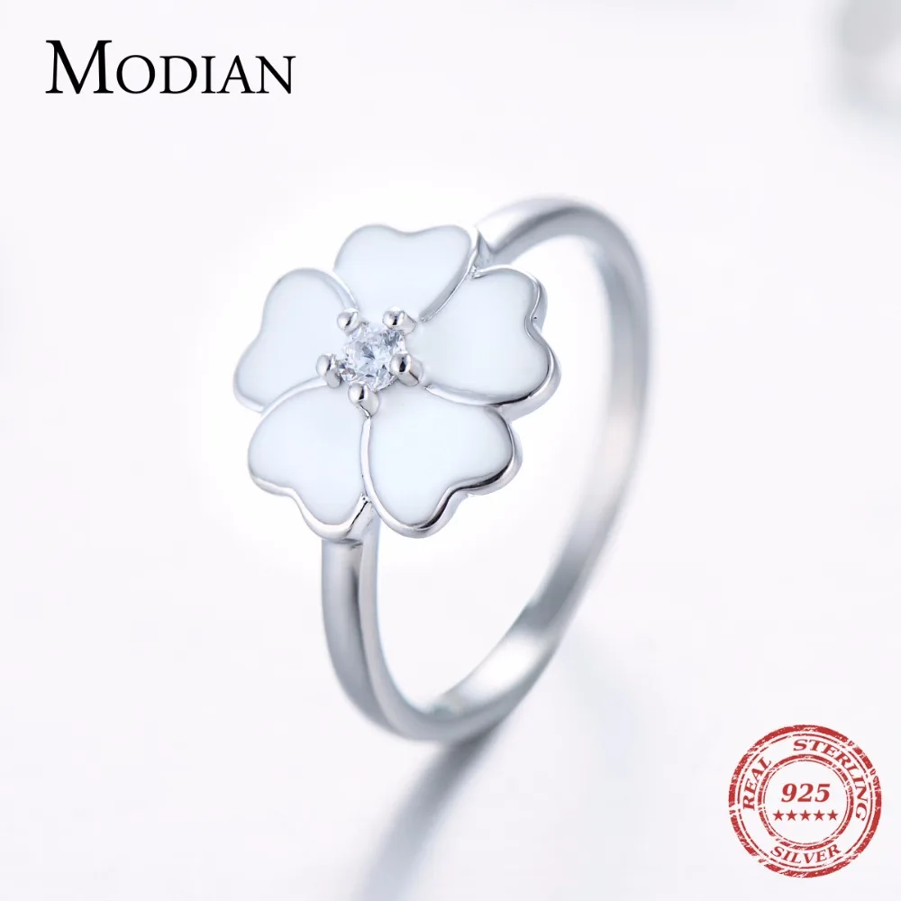 Modian 100% реальные 925 серебро белые эмалированные броши ювелирные изделия циркония