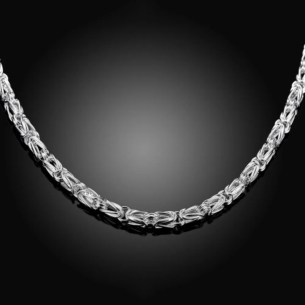 Цепочка N048 мужская из серебра 925 пробы ожерелье с цветной Головой Дракона