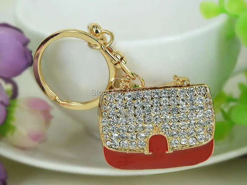 Красная сумочка модная красота брелок подвеска со стразами ювелирные изделия