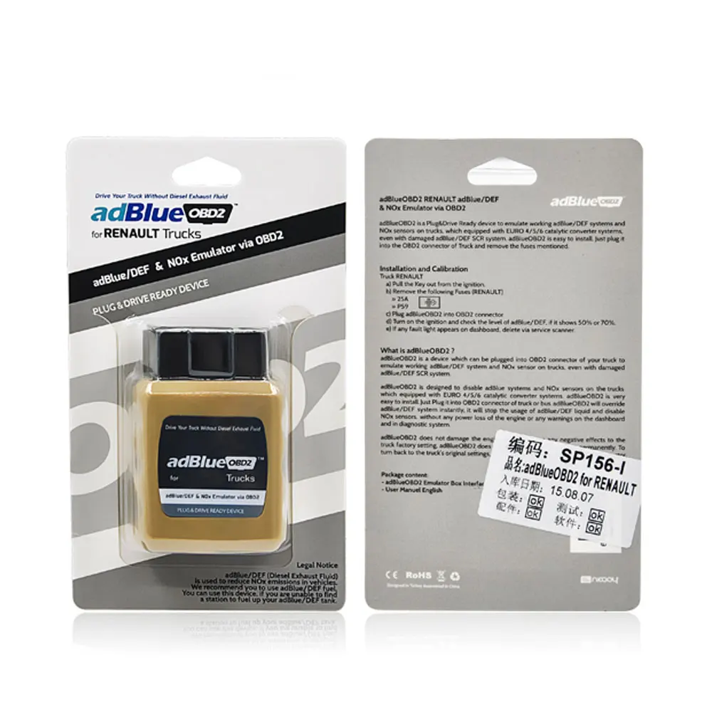 Сканер OBD2 дизельный тяжелый грузовик инструмент сканирования Plug and Drive Adblue Emulador de