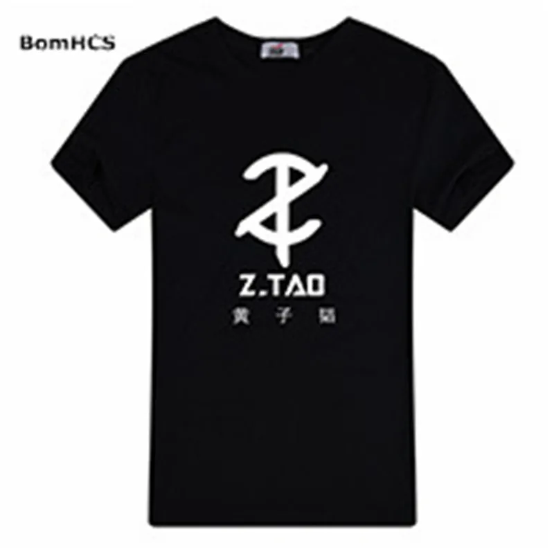 Футболка BomHCS Kpop EXO Z.TAO летняя хлопковая футболка унисекс с коротким рукавом топы