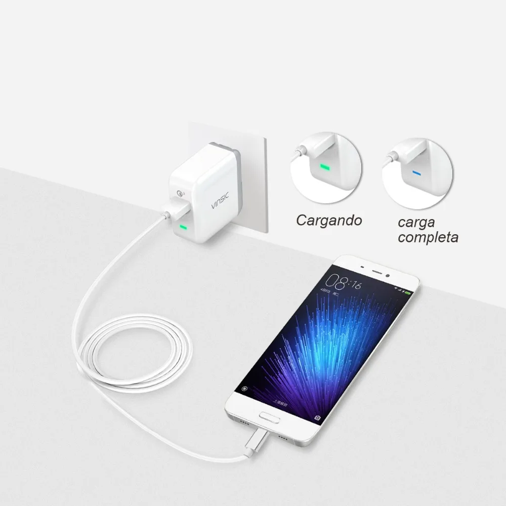 Vinsic быстрая зарядка 3.0 usb зарядное устройство смарт быстрый турбо для iphone7 samsung galaxy