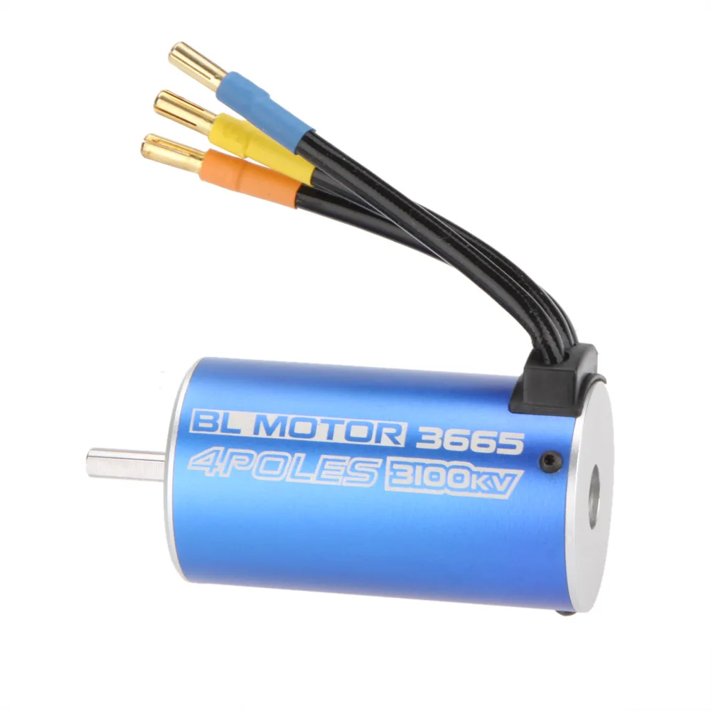 Высокое качество 3665 4 полюса 3100KV бесщеточный мотор для RC автомобиля лодки|Детали
