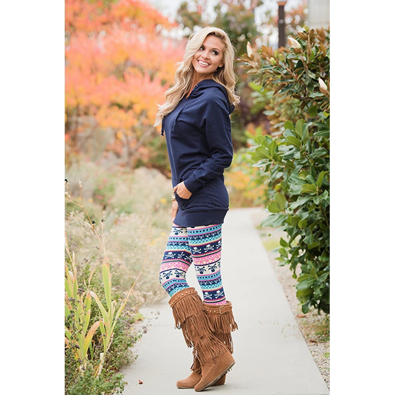 Наборы для семьи Новинка 2017 года Осень Одежда мамы и дочки модные леггинсы принт