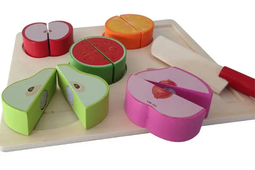 Wooden Children Kitchen Toys Pretend Play Cut Vegetable and Fruit Sets Montessori Educational for Gifts | Игрушки и хобби