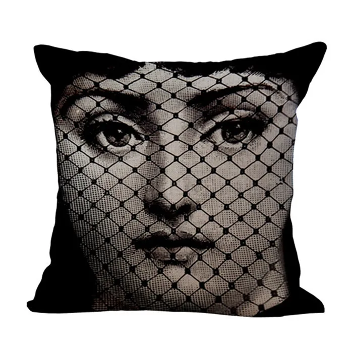 G Винтаж rosenthal Piero fornasetti Подушка Чехол Красота уход за кожей лица с принтом хлопковая льняная подушка покрытие автомобиля офис диван-Подушка Чехол домашнего декора - Цвет: G