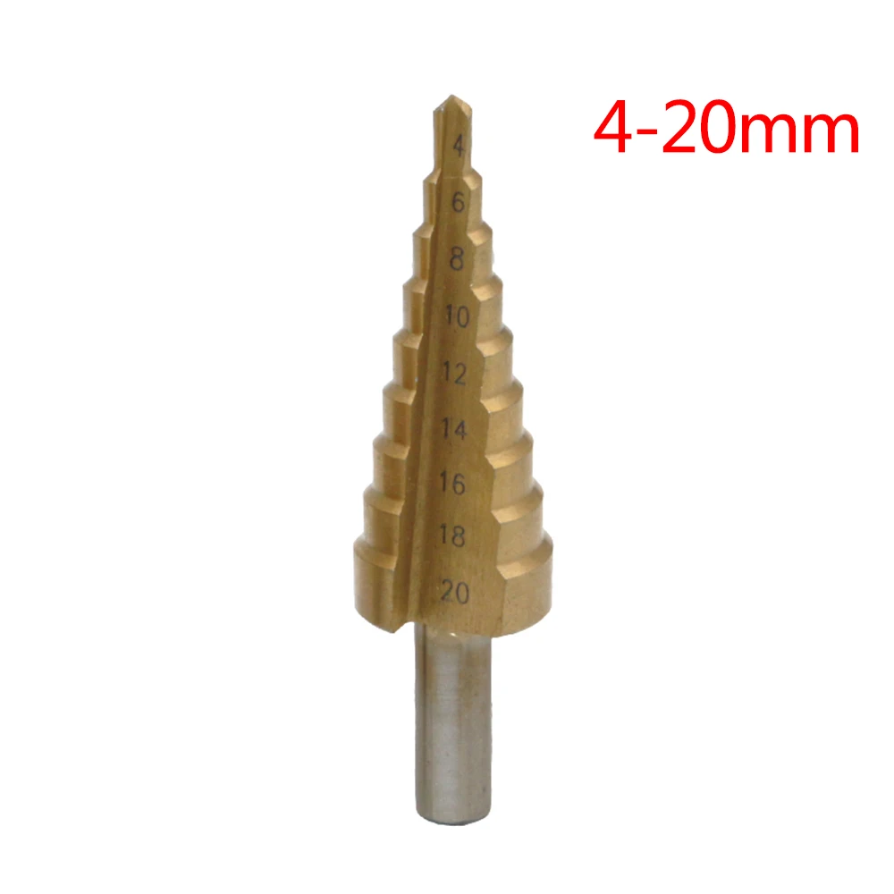 4-20mm HSS 4-12/20/32 мм Титан-ступенчатое сверло(шаг конус пила отверстие Инструменты Металл под названием Matrix Body diamond cutter PDC набор для деревообработки Плотницкий инструмент - Цвет: 4-20mm