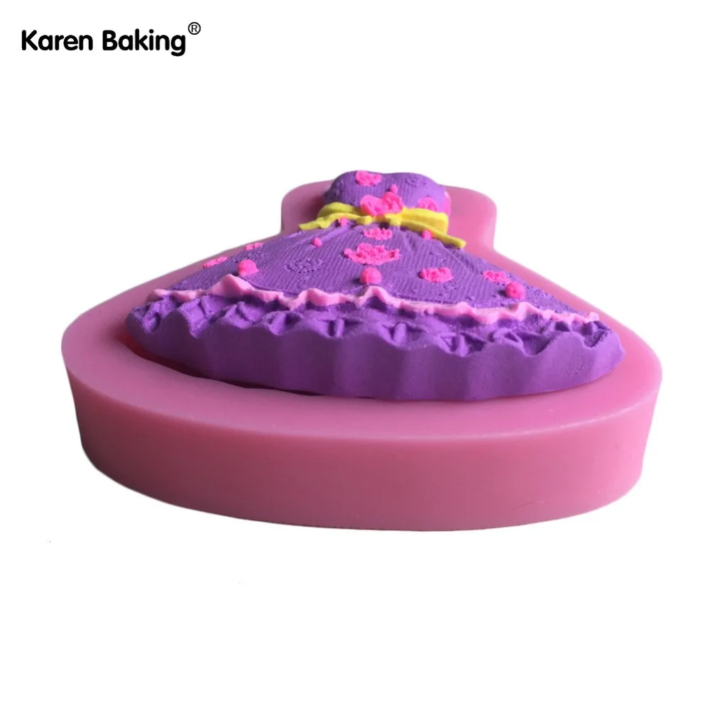 3D юбка принцесса платье Форма торт силиконовая форма для помадки украшения торта