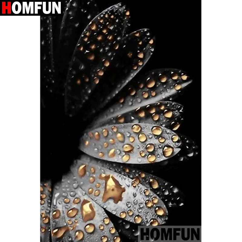 Алмазная 5D картина HOMFUN цветок росы вышивка крестиком из квадратных/круглых страз