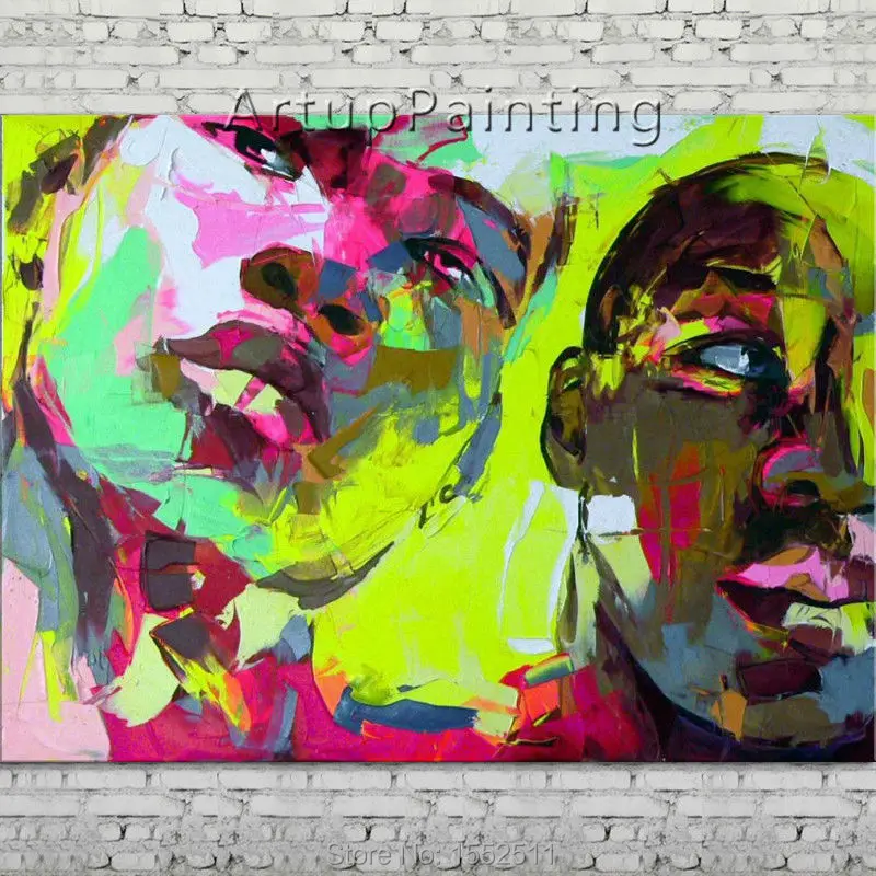 Палитра ножей портрет лицо масляная живопись фигурка персонажа канва ручная