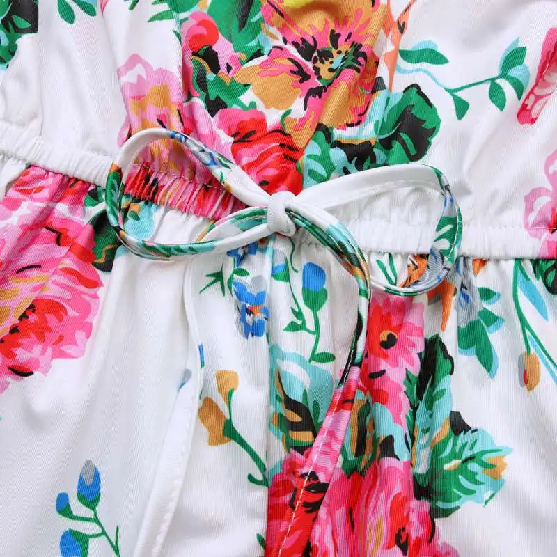 Боди для маленьких девочек с цветами детский джемпер комбинезон летний 90 130