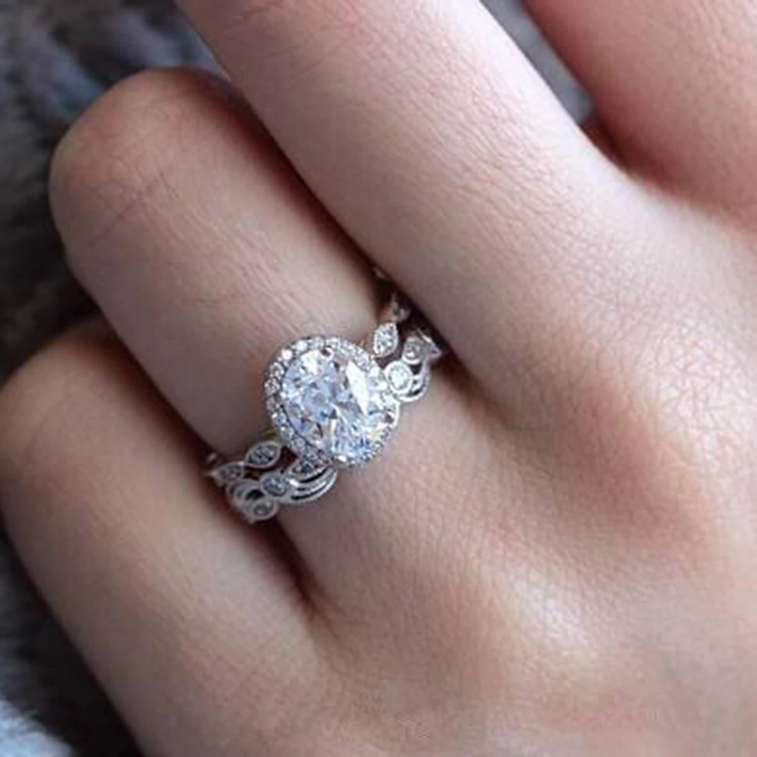 Модный комплект одежды из 2 шт./компл. хрустальное кольцо Ювелирное Украшение