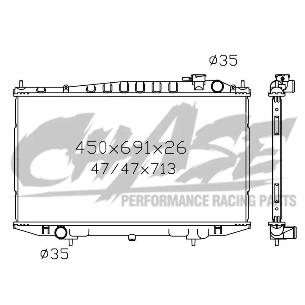 Алюминиевый радиатор для NISSAN Pickup Truck BD22 RMD22 Datsun Navara TD27 двигатель MT 26 мм OEM: 21410