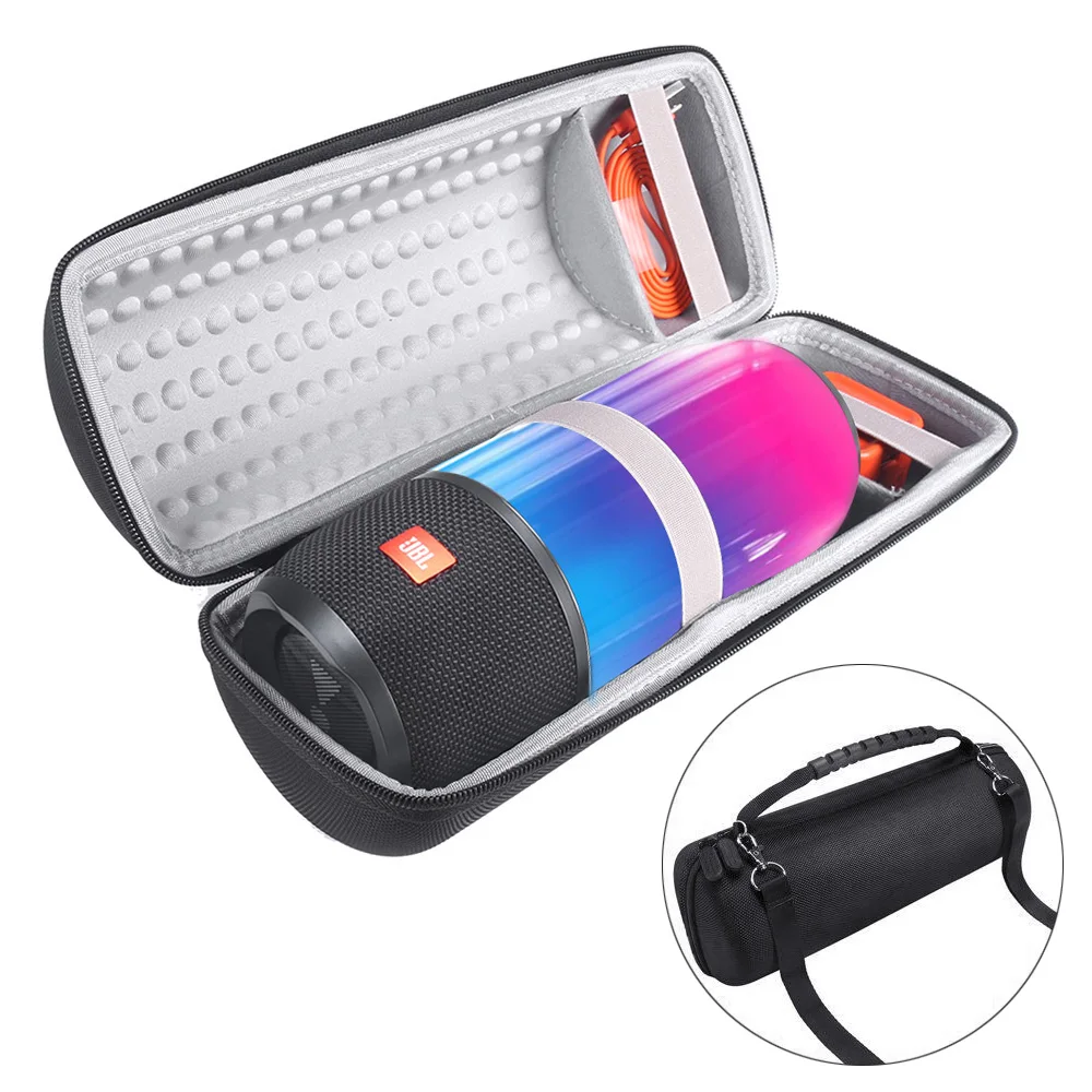 

New EVA Carry Protective Speaker Box Pouch Cover Bag Case For JBL Pulse 3 Pulse3 Speaker-Extra Space for Plug&Cable(With Belt)