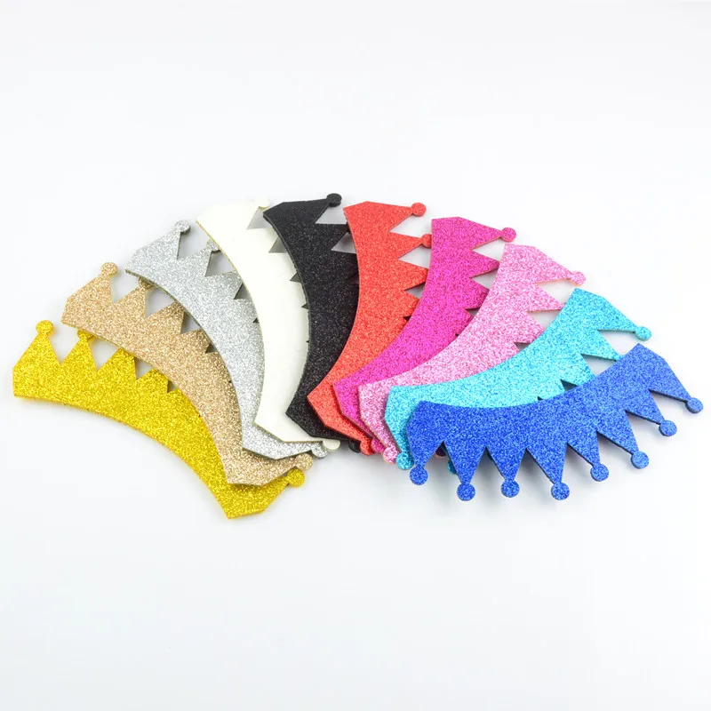 500 шт./лот оптовая продажа НЕОБРАБОТАННАЯ блестящая фетровая Корона первый день