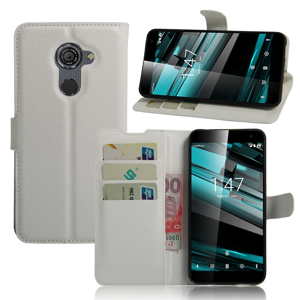100 Шт./лот Новый 2016 Люкс ИСКУССТВЕННАЯ Кожа Флип Чехол для Vodafone smart Platinum 7 Бумажник