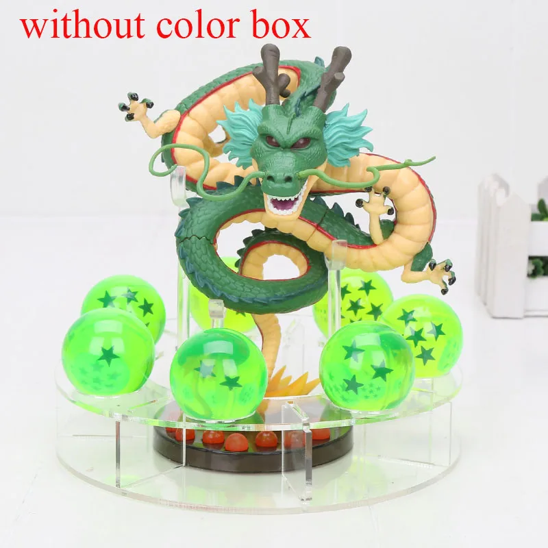 15 см Dragon Ball Z фигурки Shenron Dragonball Z Набор фигурок Esferas Del Dragon+ 7 штук 3,5 см Мячи+ полка фигурки DBZ - Цвет: green green no box