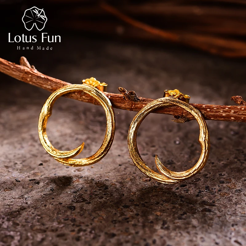 Lotus Fun Настоящее серебро 925 проба Натуральный творческий ручной работы ювелирные