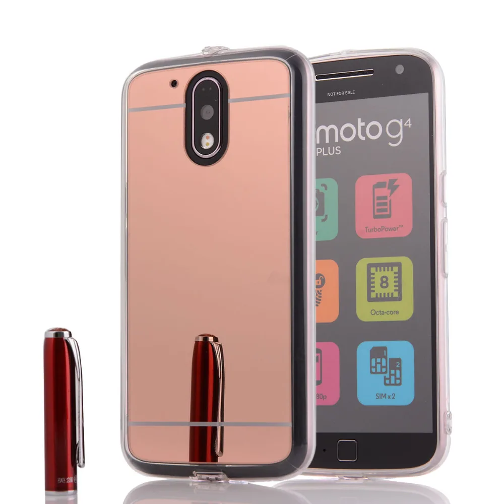 Зеркальный чехол с гальваническим покрытием для Motorola MOTO G5 Plus G6 прозрачный