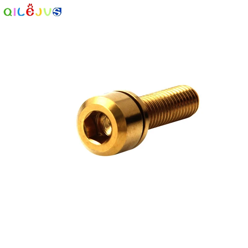 Велосипедный велосипед M6x20mm дисковые тормозные болты суппорта титановые шурупы с шайбой прокладка - Цвет: Цвет: желтый