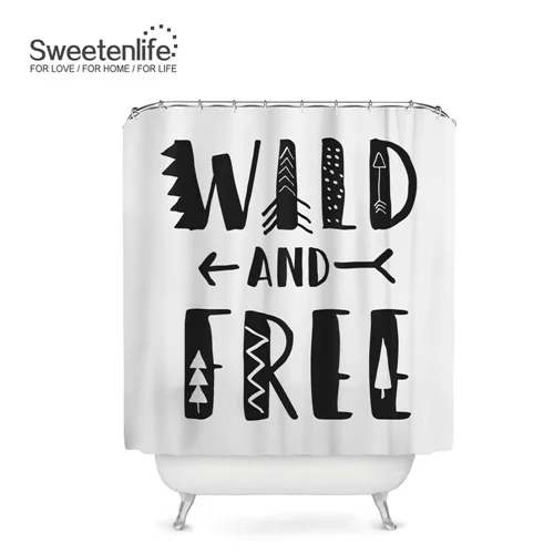 SL0451 Sweetenlife 180x200 см, занавеска для ванной, занавеска для душа со стрелками и перьями, водонепроницаемая занавеска, полиэфирная ткань, занавеска для ванной - Цвет: SL0451