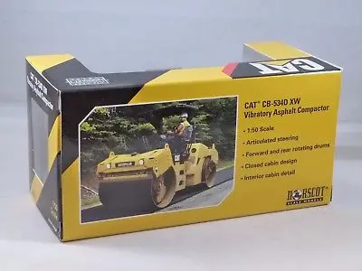 Литая игрушка модель DM 1:50 гусеница кошка CB-534D XW асфальтовый каток роликовая Инженерная техника 55132 для подарка, украшения