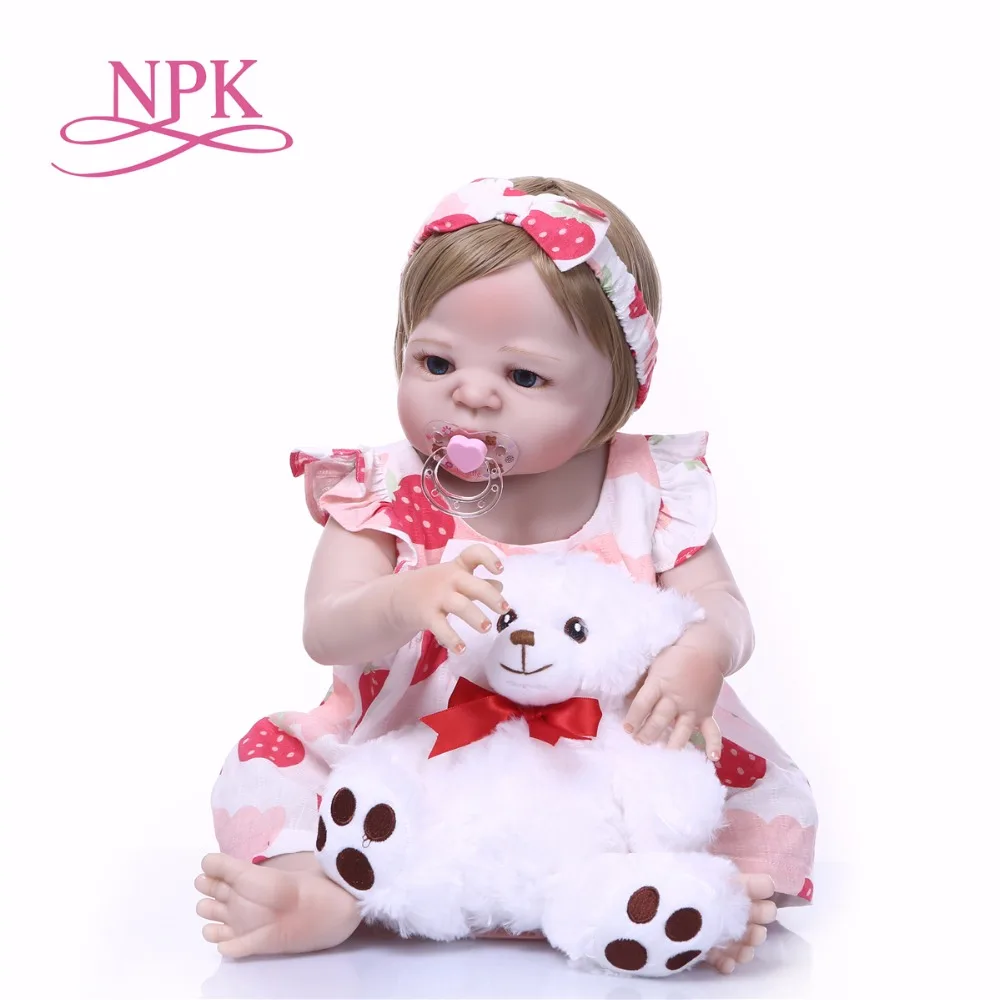 Bebes reborn 23 &quot57 см NPK полный силиконовые возрождается куклы игрушки для девочек