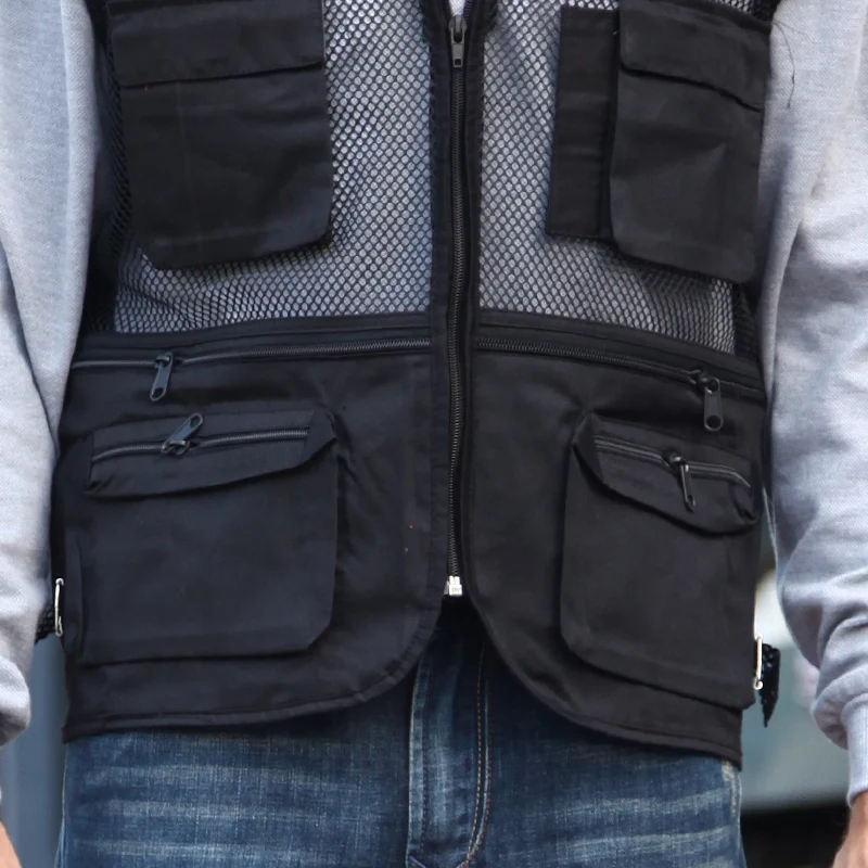 Hyweacvar новый среднего возраста мужчин meshthin карман жилет один слой практическое