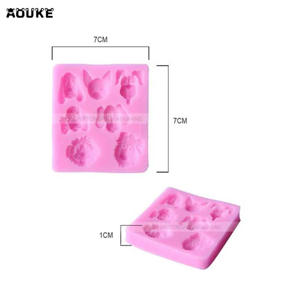 Мультяшная симпатичная голова собаки помадка для торта силиконовая форма