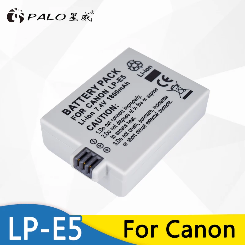 Аккумуляторная батарея Palo 1 шт. 7 4 В 1800 мАч LP-E5 LP E5 LPE5 литий-ионная для цифровой