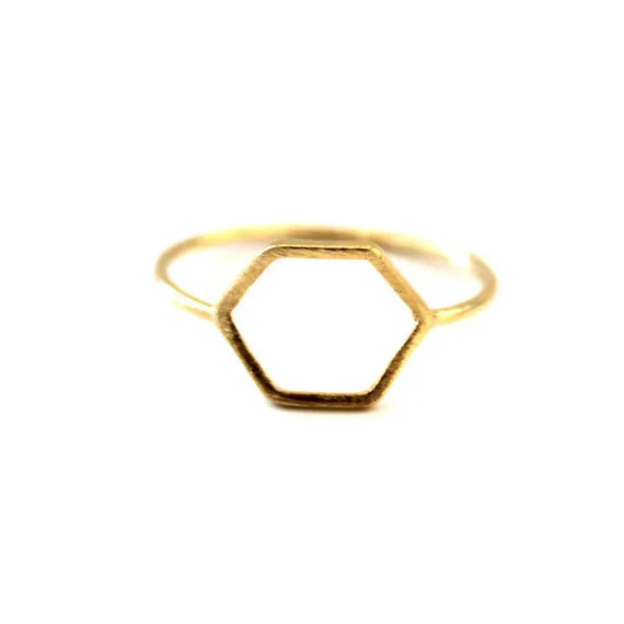 10PCS/lot Factory high quality fashion jewelry geometric Hexagon Outline Ring Wholesale Free shipping | Украшения и аксессуары