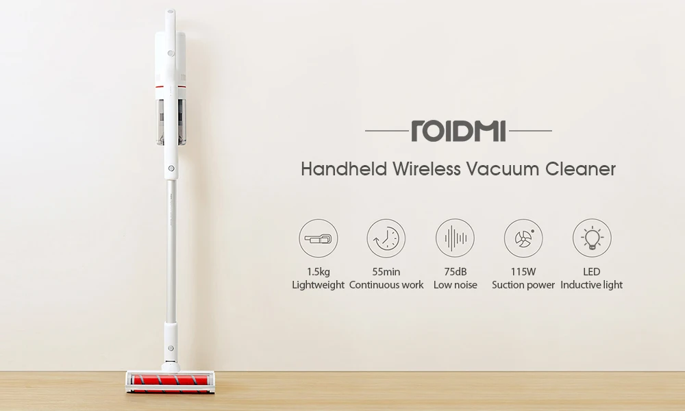 1 Roidmi F8 ручной беспроводной пылесос домашний малошумный пылесборник бытовой циклонный светодиодный Многофункциональный щетка 220 В