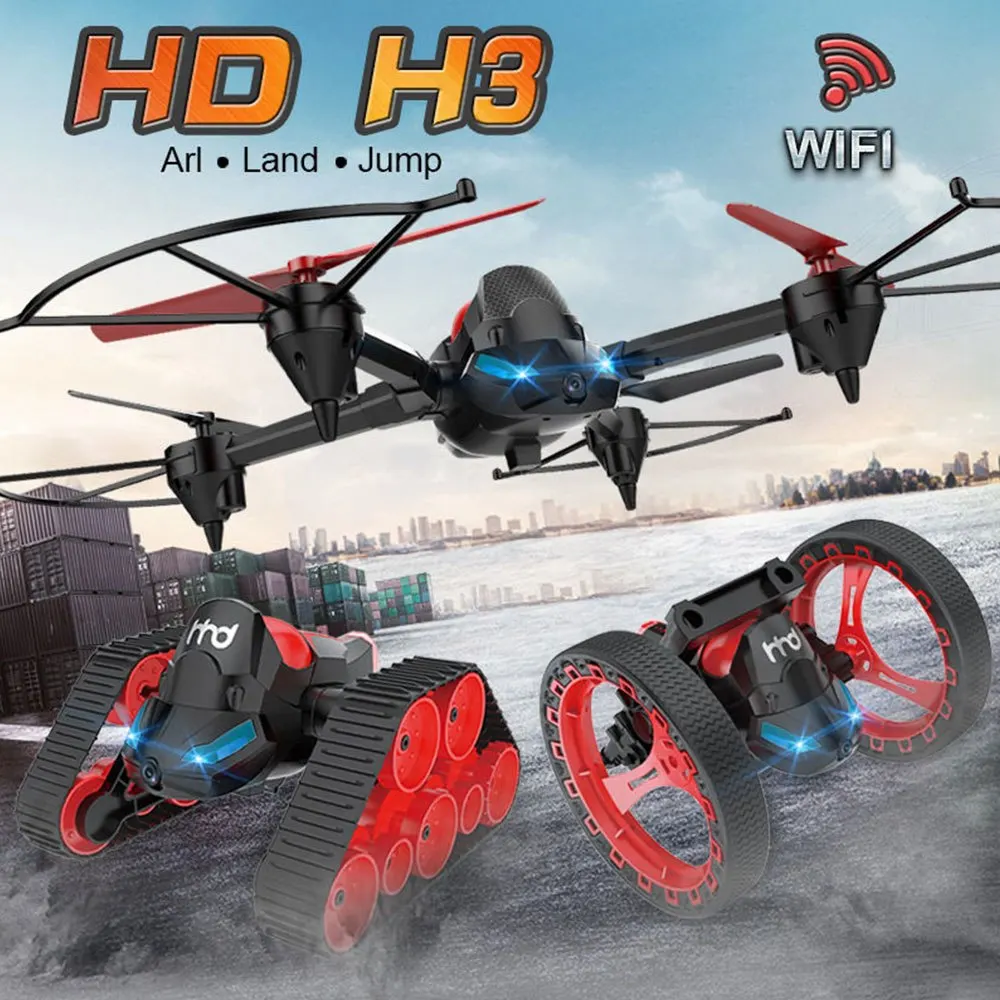 Радиоуправляемый Дрон переключение 0.3MP HD камера Дрон Танк отскок Wi-Fi FPV фиксированная высота воздушный наземный Квадрокоптер