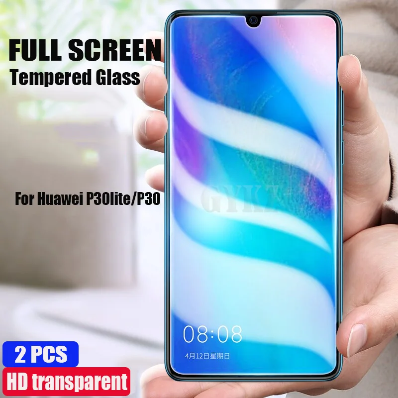 2 шт. закаленное стекло на весь экран для Huawei P30 lite защита экрана взрывозащищенное
