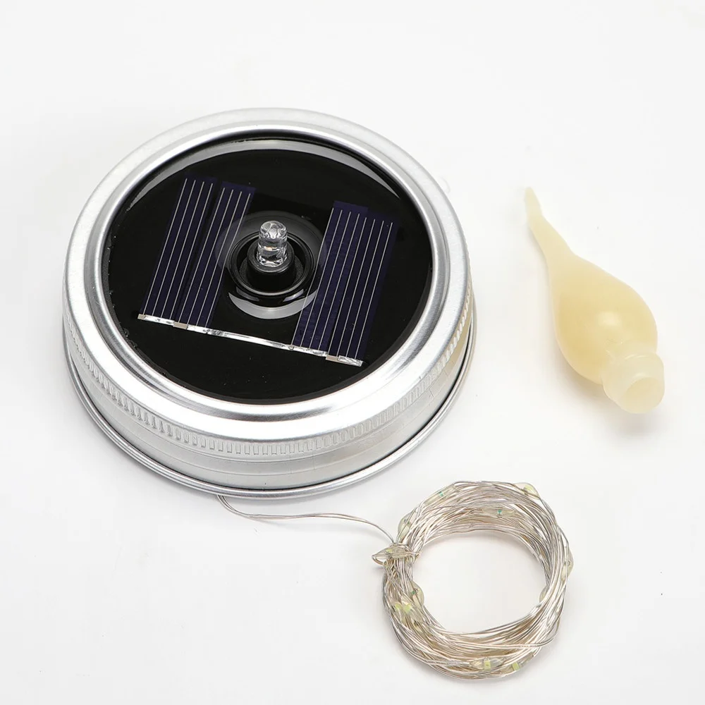 6 шт. Солнечный Mason Jar Insert светодиодный 20 светодиодный s Mason Jar Солнечный мини струнный светильник для стеклянного Mason