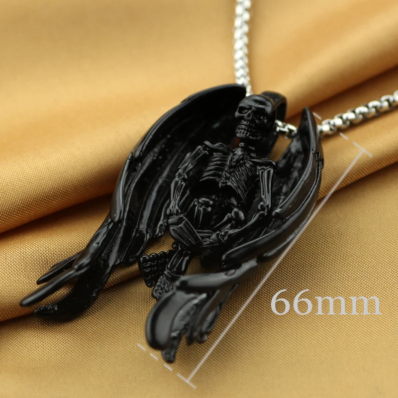 Высокое качество Скелет Череп Крылья Стиль Религиозные ювелирные изделия