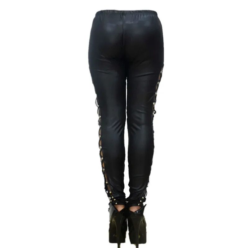 Женские брюки из искусственной кожи с высокой талией женские узкие эротические