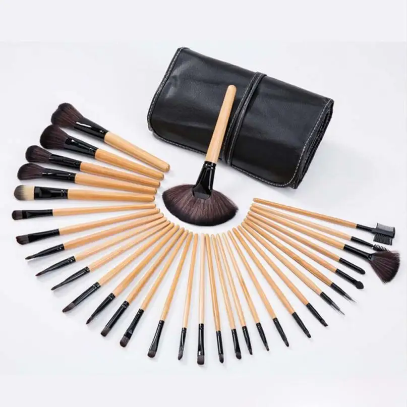 

32Pcs Set Professional Makeup Brush Foundation Eye Shadows Lipsticks Powder Make Up Brushes Tools w/ Bag JU10 drop shipping