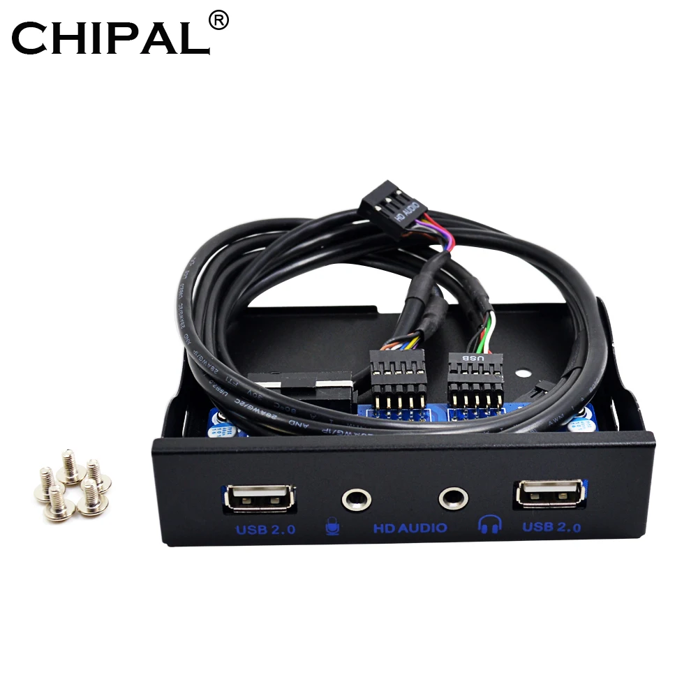 CHIPAL 20Pin 4 порта USB 2 0 Hub USB2.0 Передняя панель кронштейн HD аудио 3 5 мм разъем для