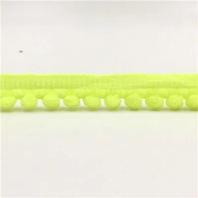 bright yellow Помпон 10 мм Мини жемчужный помпон лента с бахромой для шитья кружевная ткань для рукоделия аксессуары для дома вечерние украшения 2y - Цвет: bright yellow