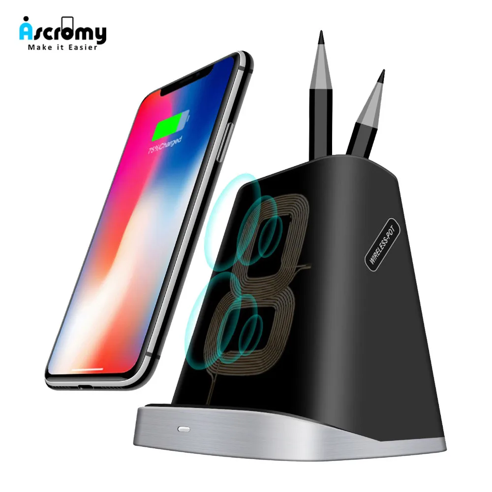 Подставка Ascromy для быстрой беспроводной зарядки держатель ручек iPhone XS Max X XR 8 Plus