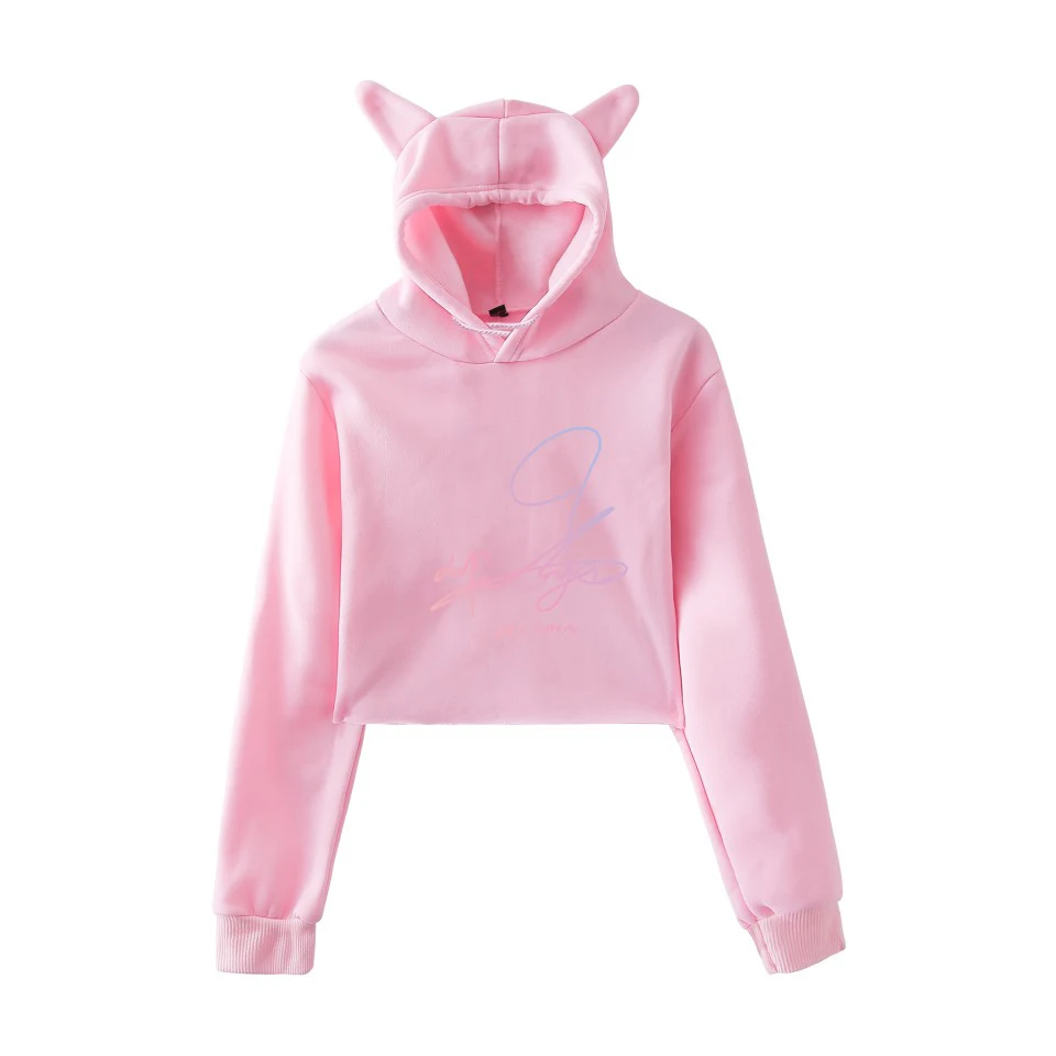 Лидер продаж короткий кошачий Топ JIMIN Love Yourself модная толстовка с капюшоном SUGA Print
