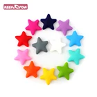 10 шт., силиконовые бусины-звёзды для прорезывания зубов