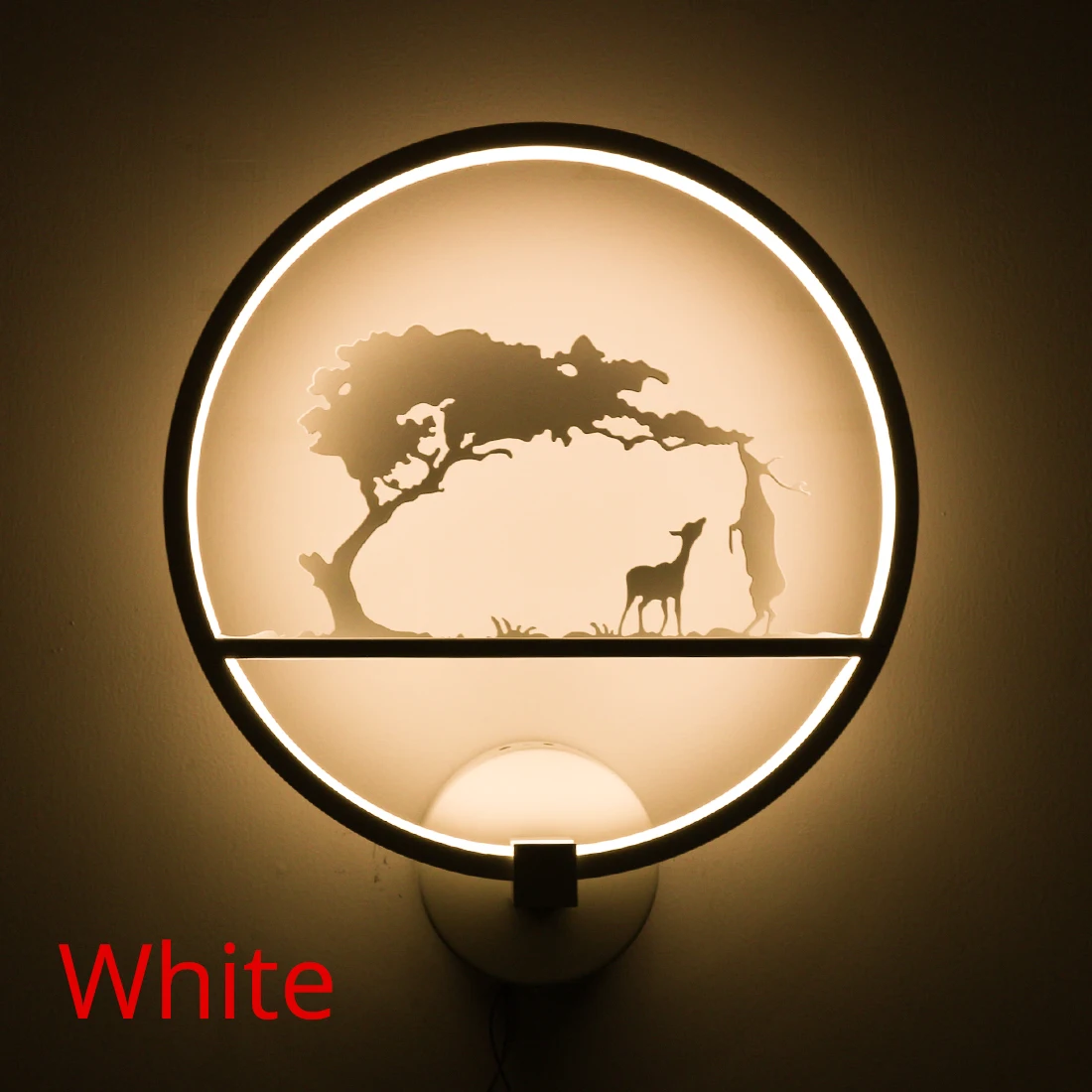 White deer Type C Светодиодный IARY круглый настенный светильник 12 Вт 90-260 V светодиодный настенный светильник животных черный, белый цвет окрашенный металлический Железный олень Современный домашний декор Освещение 3000K - Цвет абажура: White deer Type C