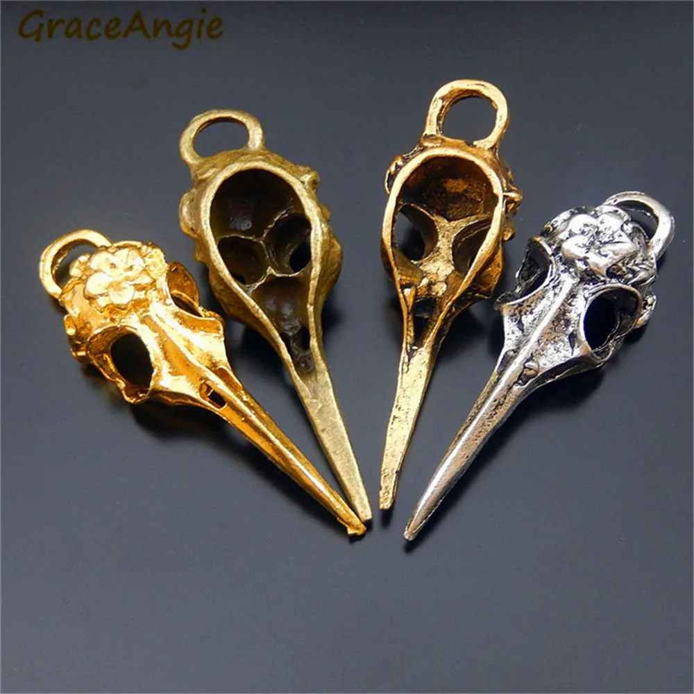 4 шт. подвеска в виде черепа головы птицы|charms antique bronze|charms antiquemini charms |