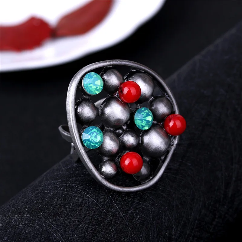 

JUJIE Multicolor Round Wedding Stone Rings