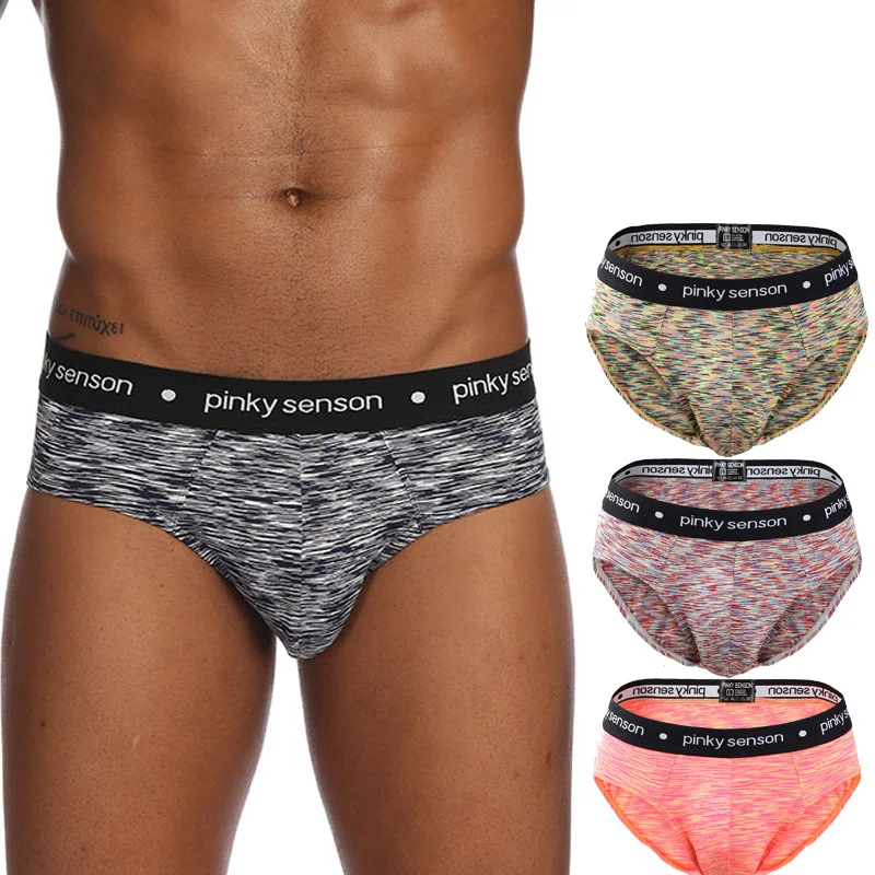 Мужское нижнее белье трусы треугольное шорты выпуклый карман однотонные мужские