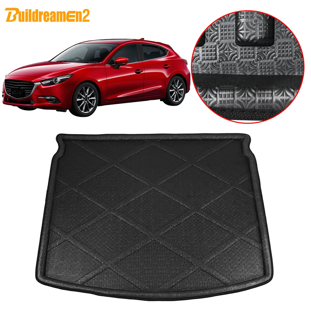 

Buildreamen2 для Mazda 3 Axela хэтчбек автомобильный коврик для багажника лоток для багажника напольный грузовой грязевой коврик ковер 2014 2015 2016 2017 2018