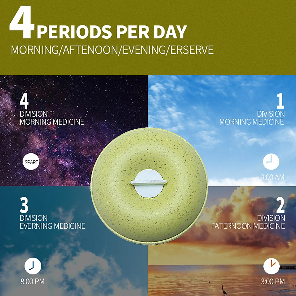 1 шт. 4 Балки вращается таблетница туристическая сплиттер таблетки органайзер для