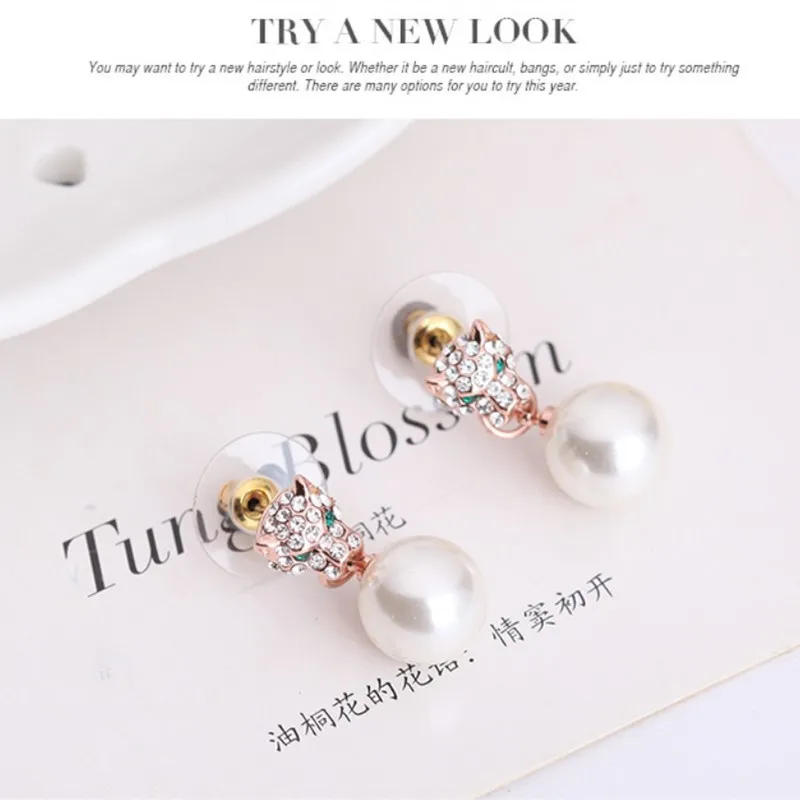 Роскошный горный хрусталь подвеска в форме головы леопарда ожерелье висячие